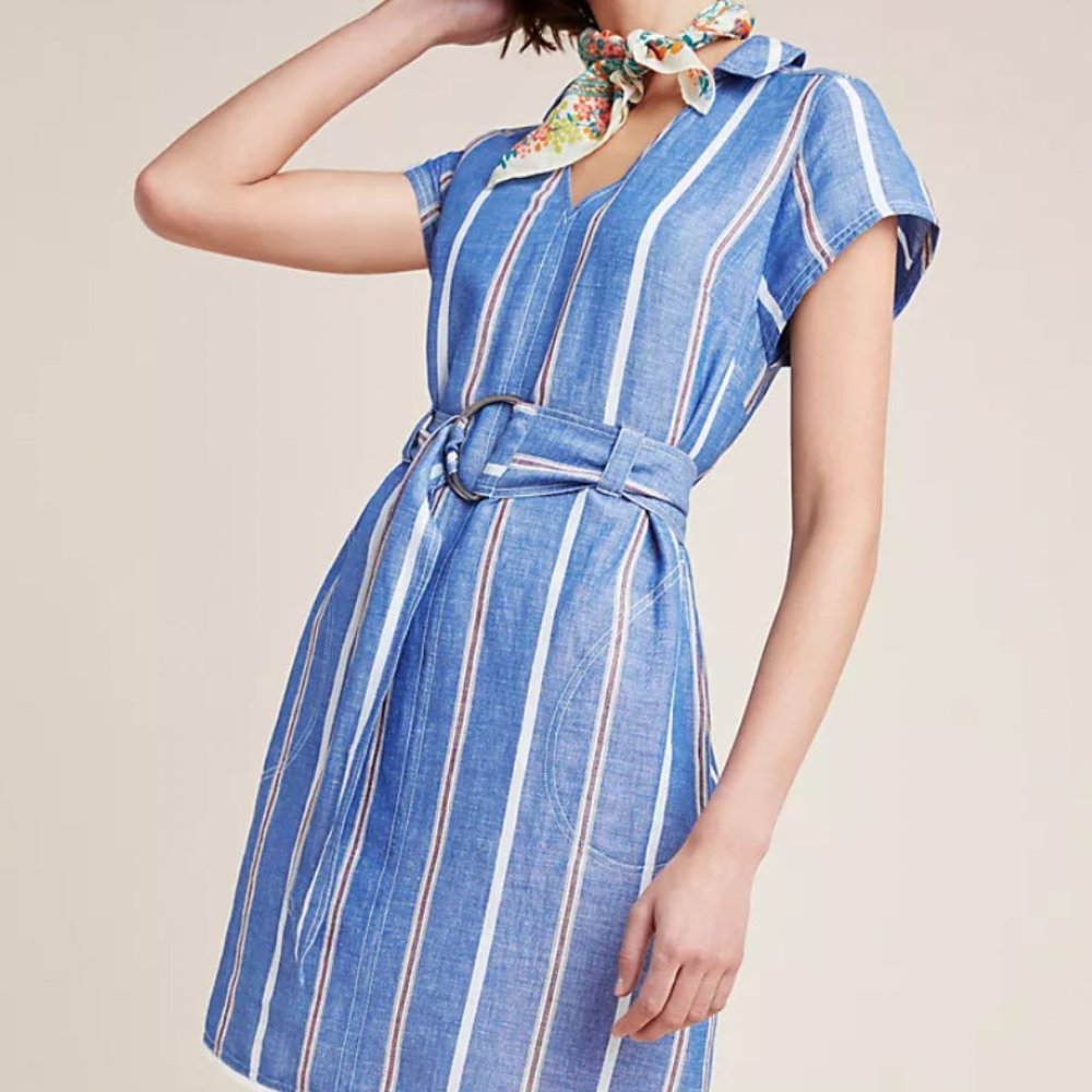 Pilcro and the Letterpress Anthropologie Striped Tunic Dress  SZ 10